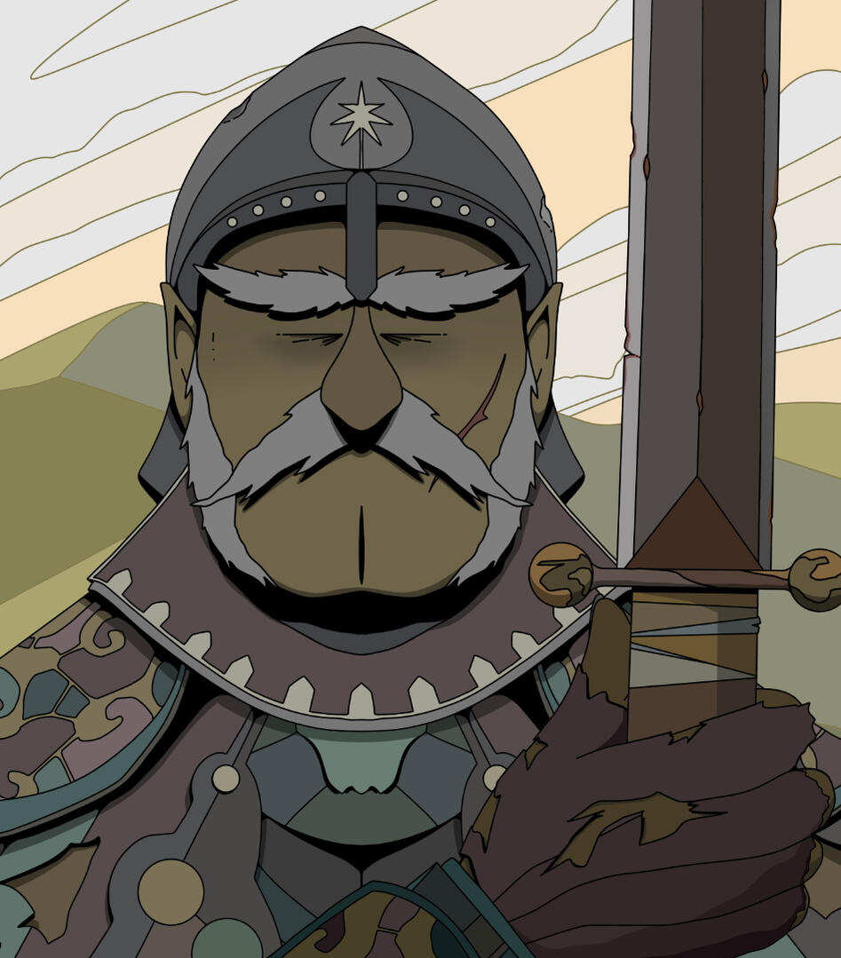 Une illustration de Lucas Saenger représentant un garde chasse bourru.